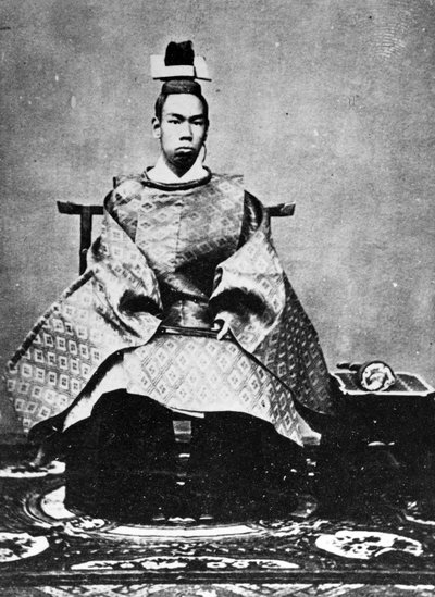 The Emperor Meiji Enthroned, c.1867 by Japanese Photographer